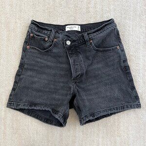 Abercrombie & Fitch The Dad High Rise Jeans Denim Shorts Crossover Waist 26/2